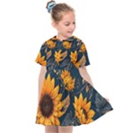 Flower Pattern Spring Kids  Sailor Dress