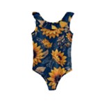 Flower Pattern Spring Kids  Frill Swimsuit