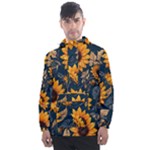 Flower Pattern Spring Men s Front Pocket Pullover Windbreaker