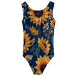 Flower Pattern Spring Kids  Cut-Out Back One Piece Swimsuit
