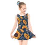 Flower Pattern Spring Kids  Skater Dress Swimsuit