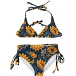 Flower Pattern Spring Kids  Classic Bikini Set