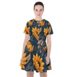 Flower Pattern Spring Sailor Dress