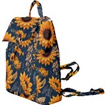 Flower Pattern Spring Buckle Everyday Backpack