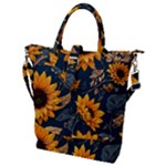 Flower Pattern Spring Buckle Top Tote Bag
