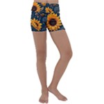 Flower Pattern Spring Kids  Lightweight Velour Yoga Shorts