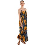 Flower Pattern Spring Cami Maxi Ruffle Chiffon Dress
