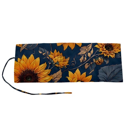 Flower Pattern Spring Roll Up Canvas Pencil Holder (S) from ArtsNow.com