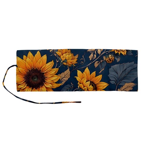 Flower Pattern Spring Roll Up Canvas Pencil Holder (M) from ArtsNow.com