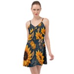 Flower Pattern Spring Summer Time Chiffon Dress