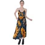 Flower Pattern Spring Tie Back Maxi Dress