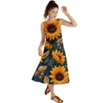 Flower Pattern Spring Summer Maxi Dress