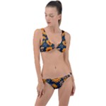 Flower Pattern Spring Ring Detail Crop Bikini Set