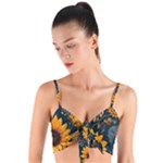 Flower Pattern Spring Woven Tie Front Bralet