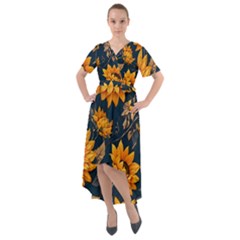Front Wrap High Low Dress 