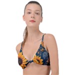 Flower Pattern Spring Knot Up Bikini Top