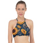 Flower Pattern Spring Halter Bikini Top