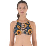 Flower Pattern Spring Perfectly Cut Out Bikini Top