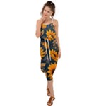 Flower Pattern Spring Waist Tie Cover Up Chiffon Dress
