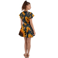 Flutter Sleeve Wrap Dress 