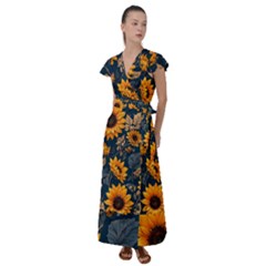 Flutter Sleeve Maxi Dress 