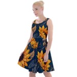 Flower Pattern Spring Knee Length Skater Dress