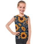Flower Pattern Spring Kids  Mesh Tank Top