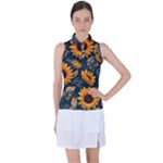 Flower Pattern Spring Women s Sleeveless Polo T-Shirt
