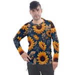 Flower Pattern Spring Men s Pique Long Sleeve T-Shirt
