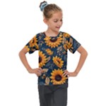 Flower Pattern Spring Kids  Mesh Piece T-Shirt