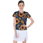 Flower Pattern Spring Women s Sports Top