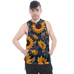Flower Pattern Spring Men s Sleeveless Hoodie
