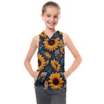 Flower Pattern Spring Kids  Sleeveless Hoodie