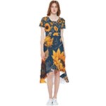 Flower Pattern Spring High Low Boho Dress