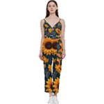 Flower Pattern Spring V-Neck Camisole Jumpsuit