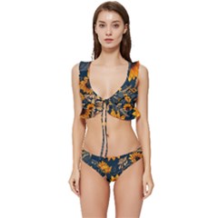 Low Cut Ruffle Edge Bikini Set 