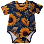 Flower Pattern Spring Baby Short Sleeve Bodysuit