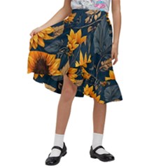 Kids  Ruffle Flared Wrap Midi Skirt 