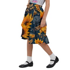 Kids  Ruffle Flared Wrap Midi Skirt 