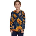 Flower Pattern Spring Kids  Crewneck Sweatshirt