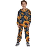 Flower Pattern Spring Kids  Sweatshirt set