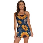 Flower Pattern Spring 2-in-1 Flare Activity Dress