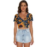 Flower Pattern Spring V-Neck Crop Top