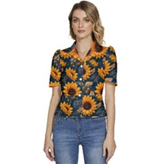 Puffed Short Sleeve Button Up Jacket 