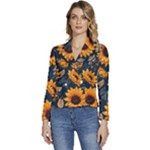 Flower Pattern Spring Women s Long Sleeve Revers Collar Cropped Jacket