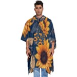 Flower Pattern Spring Men s Hooded Rain Ponchos