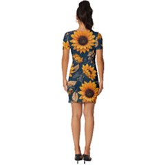 Fitted Knot Split End Bodycon Dress 