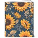 Flower Pattern Spring 8  x 10  Hardcover Notebook