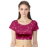 Hearts Valentine Love Background Short Sleeve Crop Top