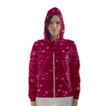 Hearts Valentine Love Background Women s Hooded Windbreaker